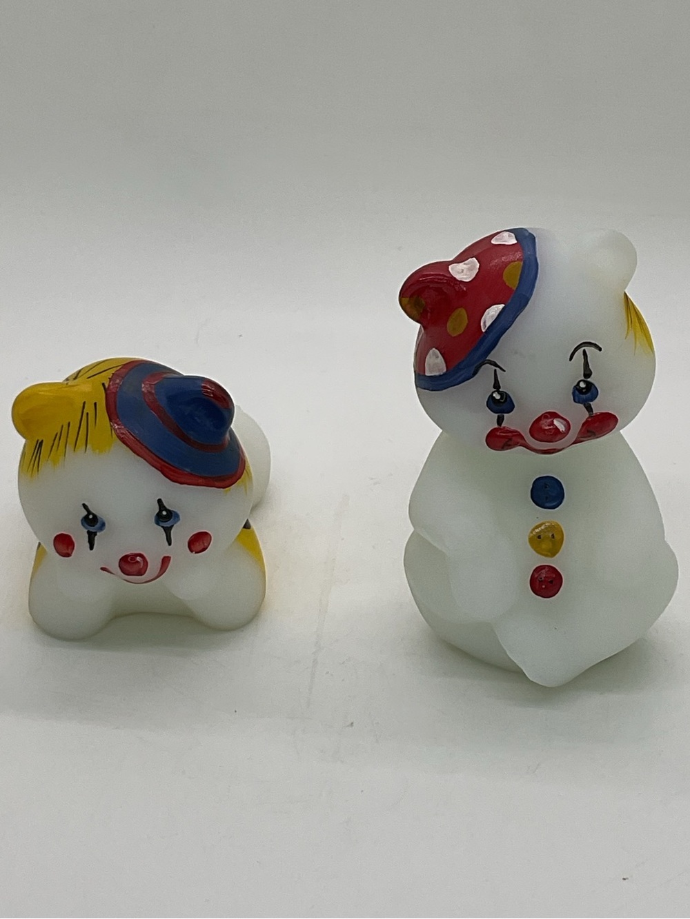 Vintage Fenton Clown Bear Figurines - Centennial Countdown Celebration Numbered
